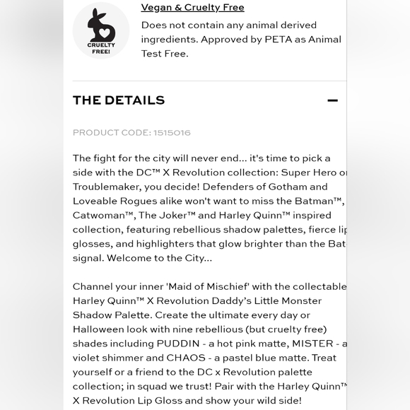 NWT❤️‍🔥"Harley Quinn" Eyeshadow Pallette - Suicide Squad💖 Retired Rare Find! - Picture 4 of 8